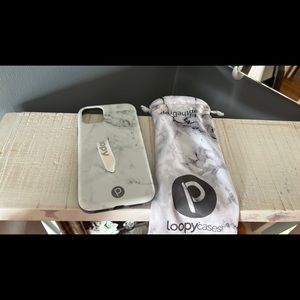 iPhone 11 white marble loopy case